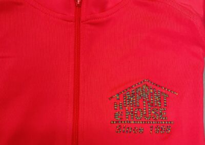 Embroidered Logo on a zip up sweatshirt